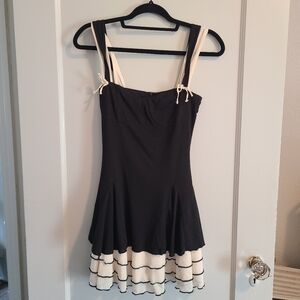 🚫Sold🚫 RIHOAS Black and Cream Mini Dress Size XS